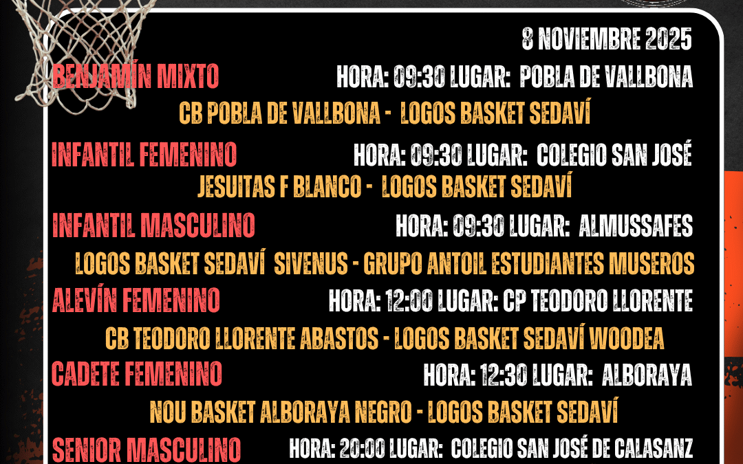 Partidos fin de semana 8/9 Noviembre